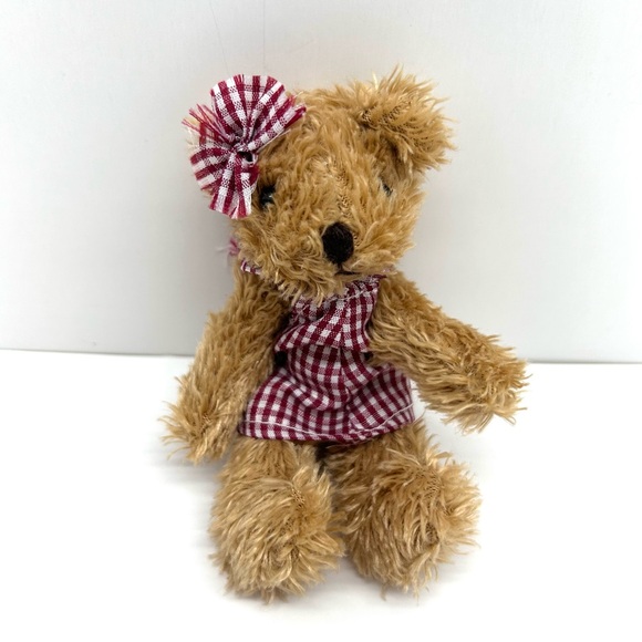 Bear Handcrafted Artisan Small Stuffed Plush Legs and Arms Rotate - Picture 6 of 7